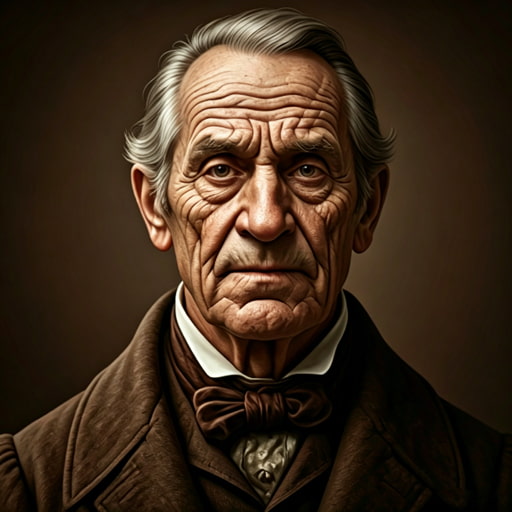 Hyper-realistic colorized elderly portrait with natural skin tones